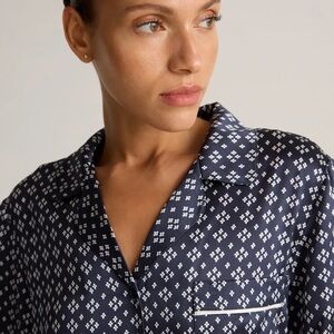 100% Washable Silk Satin Pajama Long Sleeve Top